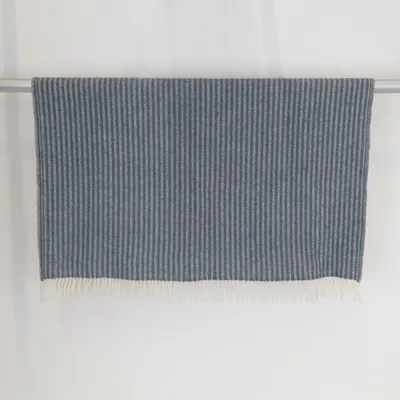 Filt (Blå, Vit) från Klippan Ull