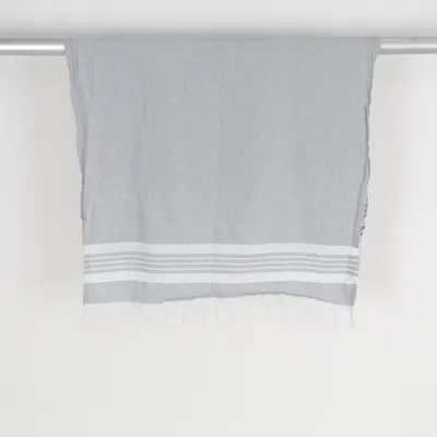 Serviette de plage (Gris, Blanc) Coton
