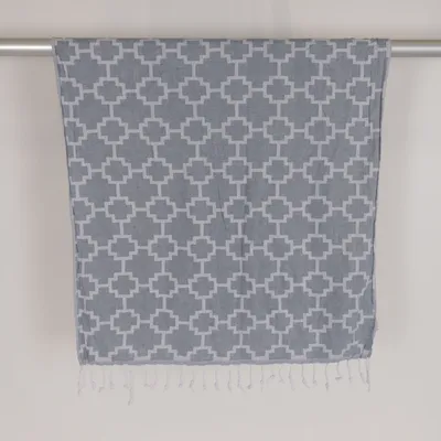 Strandmatta (Vit, Blå) från Tukan Ekologisk bomull