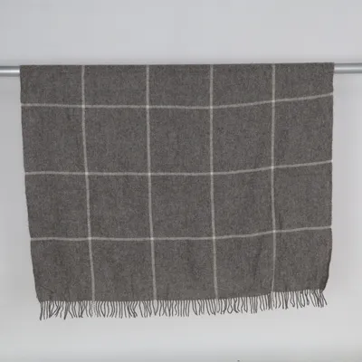 Blanket (Gray, White) from Urbanara Wool
