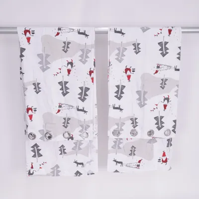 Eyelet curtain (White, Multicolored) from Jotex Cotton