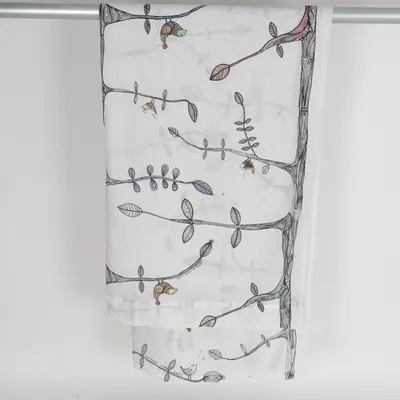 Gordijn aan roede (Wit, Meerkleurig) van IKEA Katoen, Polyester