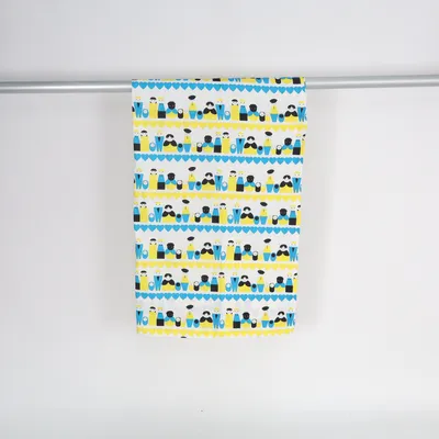 Rideau passe tringle (Blanc, Bleu, Jaune) de Finlayson