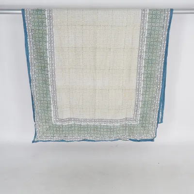 Tablecloth (Blue, Green, White) from Fabindia Cotton