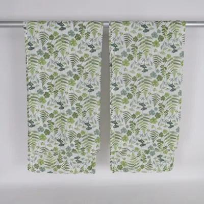 Rod pocket curtain (Green, White) from Hemtex Cotton