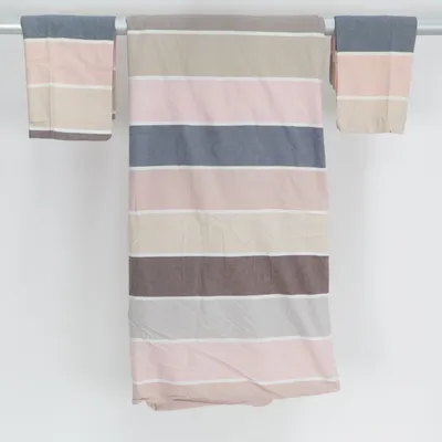 Parure de lit (Marron, Gris, Rose) de Linum Coton