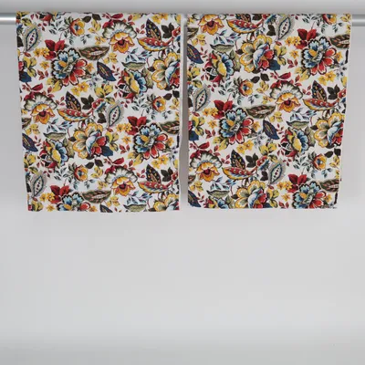 Rideau passe tringle (Blanc, Multicolore)