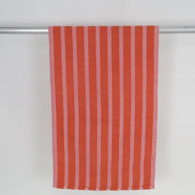 Vävd matta (Orange, Rosa)