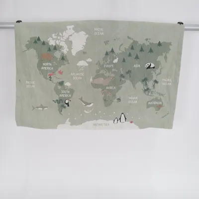 Kortluggad matta (Grön, Vit, Flerfärgad) från H&M Bomull