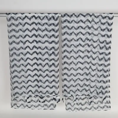 Rideau passe tringle (Blanc, Noir) de Meradiso Polyester