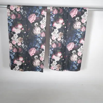 Rod pocket curtain (Black, Multicolored) from Mio Polyester