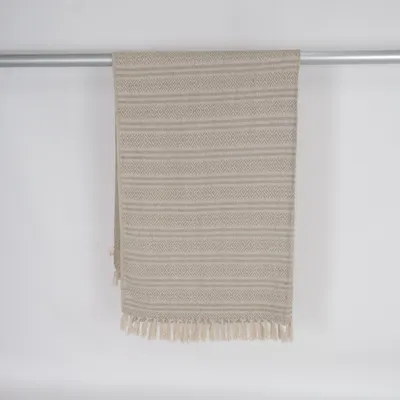 Filt (Beige, Vit) från Rusta Home Bomull, Polyester