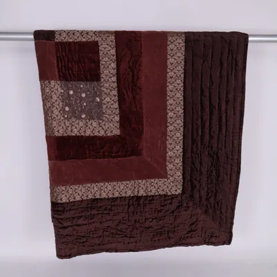Blanket (Brown, Multicolored) from Indiska Cotton, Polyester, Viscose