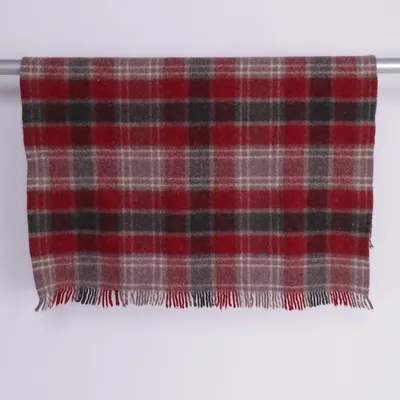 Plaid (Rød, Grøn, Brun) fra Oeko-tex Uld