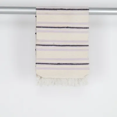 Kludetæppe (Beige, Lilla, Sort)