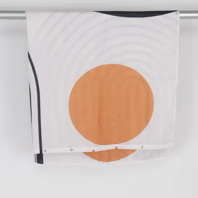 Douchegordijn (Oranje, Wit, Zwart)