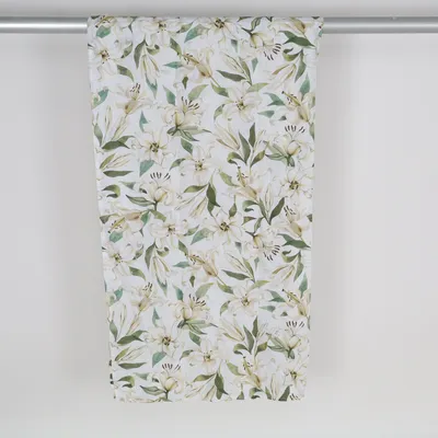 Tablecloth (White, Green) from H&M Home Linen, Viscose