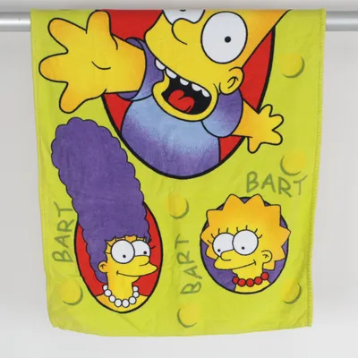 Strandhandduk (Gul, Flerfärgad) från The Simpsons