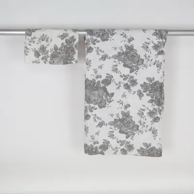 Bäddset (Vit, Grå) från Borganäs Bomull