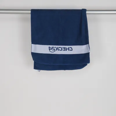 Badhanddoek (Blauw) van Check 24 Katoen