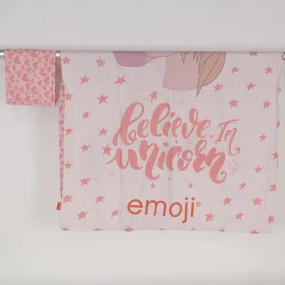 Dekbedset (Roze, Wit) van Emoji Katoen, Polyester