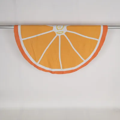 Strandhandduk (Orange, Vit) från Double Face Bomull, Återvunnen polyester