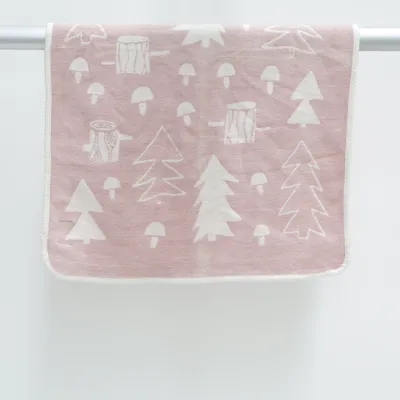 Babyfilt (Rosa, Vit) från Klippan Ekologisk bomull