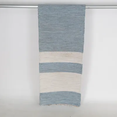 Tapis tissé (Bleu, Blanc)