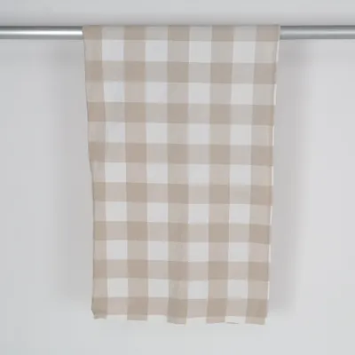 Gordijn aan roede (Beige, Wit)