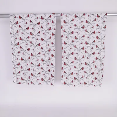 Rod pocket curtain (White, Multicolored) from Rusta Home Cotton