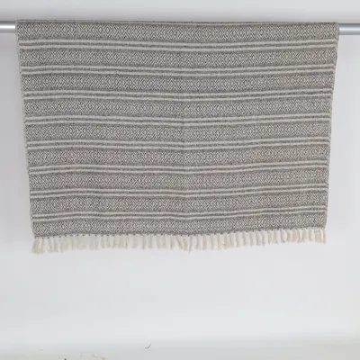 Blanket (Gray, White) Cotton, Polyester