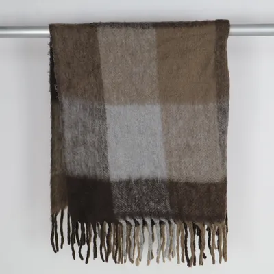 Scarf (Gray, Beige) from Åhléns Acrylic, Polyamide, Polyester, Wool