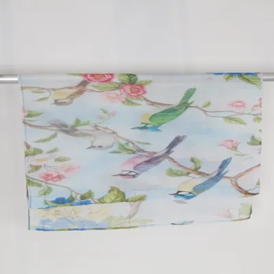Rod pocket curtain (Blue, Multicolored)