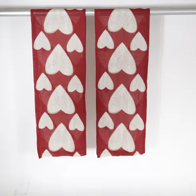 Rideau passe tringle (Rouge, Beige) de Textilgruppen Coton