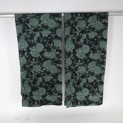 Draperi (Sort, Grøn) fra H&M Home Bomuld, Polyester