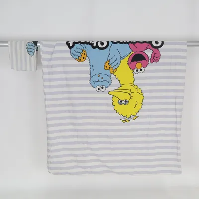 Bäddset (Vit, Grå, Flerfärgad) från Sesame Street Bomull