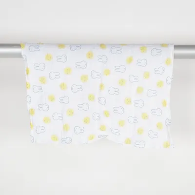 Baby deken (Wit, Geel, Blauw) van Nijntje Miffy Katoen