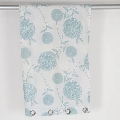 Rideau à œillets (Blanc, Bleu) Coton