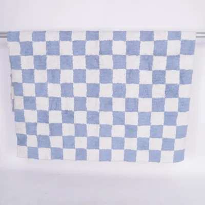 Short pile rug (Blue, White)