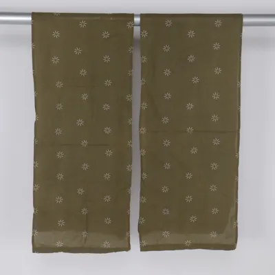 Panelgardin (Grön, Vit)