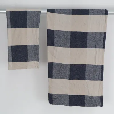 Parure de lit (Bleu, Beige) de Novitesse Coton
