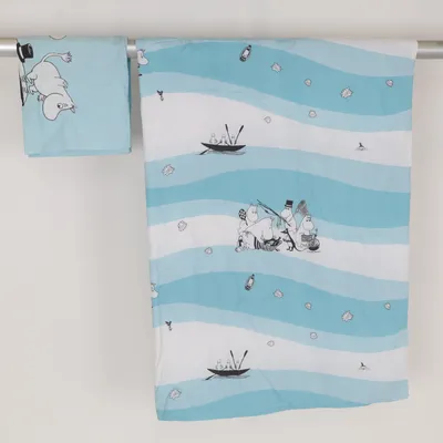 Bäddset (Blå, Vit) från Mumin Bomull