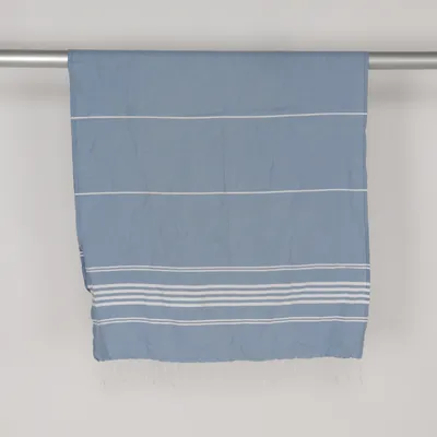 Pläd (Blå, Vit) från H&M Home Bomull