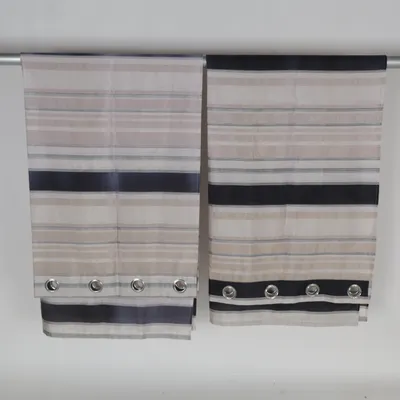 Öljettgardin (Beige, Svart, Grå)