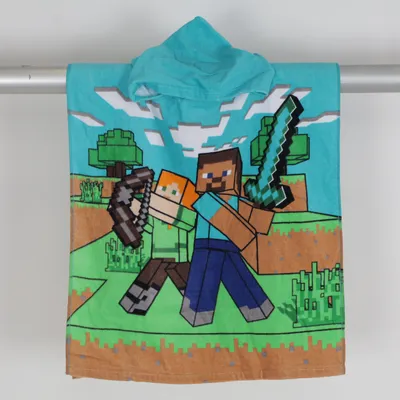 Serviette (Bleu, Vert, Marron, Multicolore) de Minecraft Coton