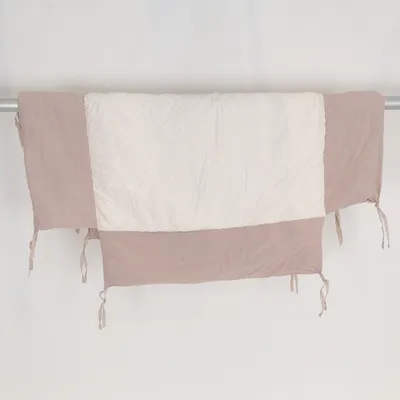 Cot bumper (Beige, White) from My Baby Cotton, Polyester