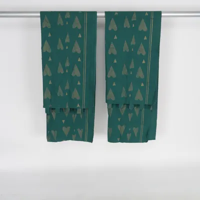 Gordijn aan roede (Groen, Goud)