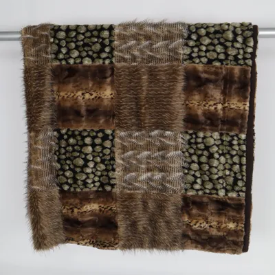 Blanket (Brown, Multicolored, Beige) from Mora Acrylic, Polyester