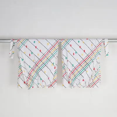 Pleat curtain (White, Multicolored)
