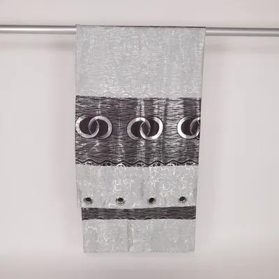 Öljettgardin (Grå, Svart, Silverfärgad)